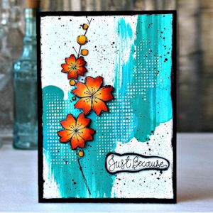 Technique: Paint Swiping Card Background