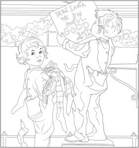 Download: Vintage Christmas Coloring Page