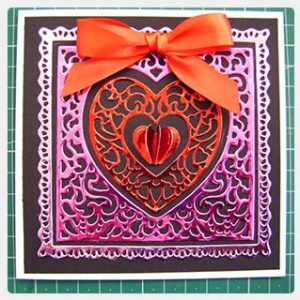 Project: Metallic Valentine Card with 3D Mini Heart Embellishment