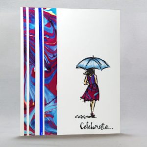 Card with Nail Polish Marbling