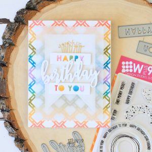 Customized Rainbow Stamped Card