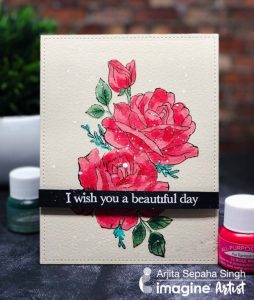 Rose Card with All-Purpose Ink and Fantastix