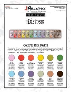 12 New Colors Of Distress Oxide Inks