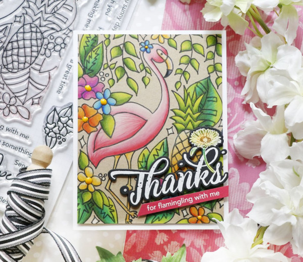 Trendy Flamingo Card