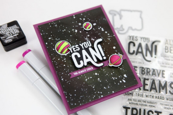 Galaxy Card with Distress Inks