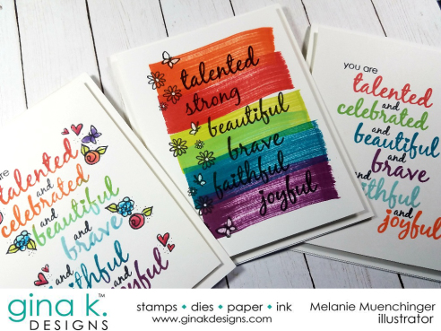 Rainbow Stamping with Ink Cubes