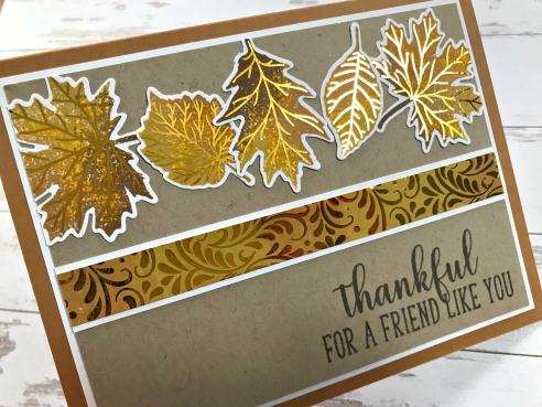 Foiled Fall Leaves Card