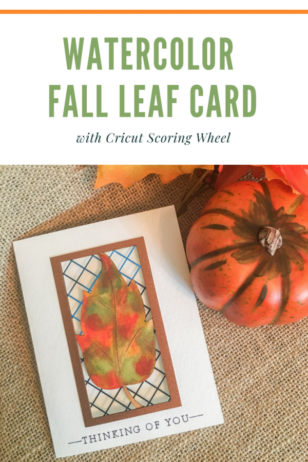 Watercolor Die Cut Fall Leaf Card 