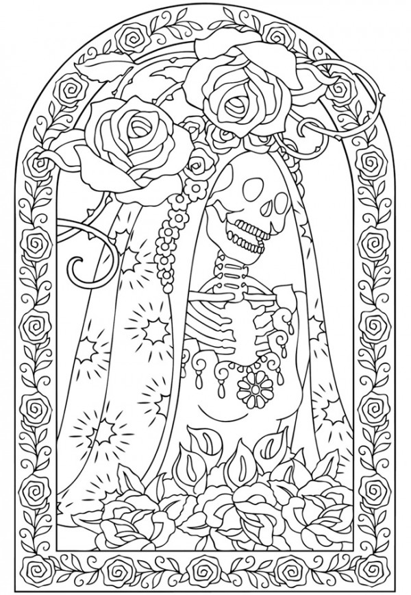 6 Day of the Dead Coloring Pages