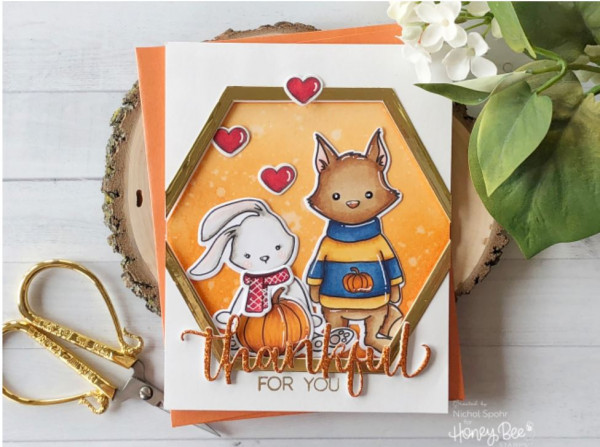 Fall Animals Card with Metallic Touches