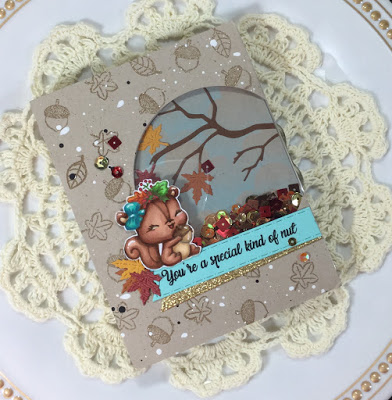 Fall Squirrel Shaker Card