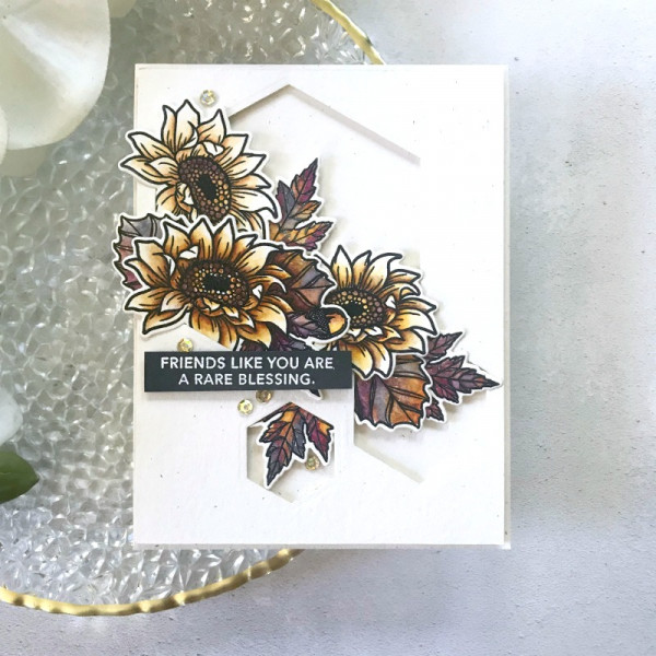 Autumn Sunflowers Watercolor Card