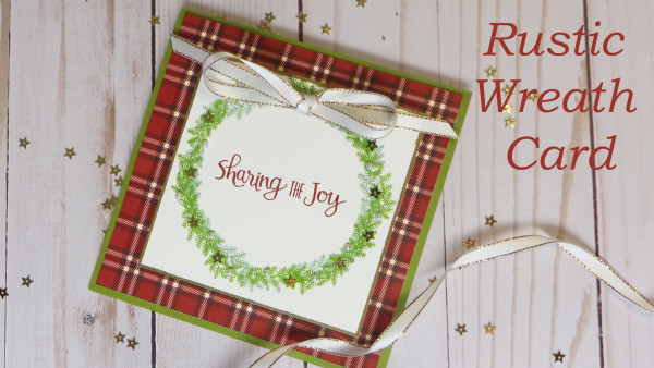 Rustic wreath christmas card