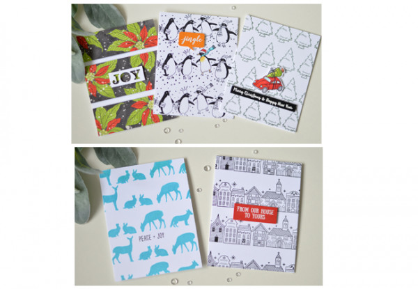 5 Christmas Cards with Similar Layouts