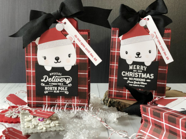 Polar Bear Plaid Gift Bags