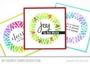 Colorful Stenciled Wreath Cards