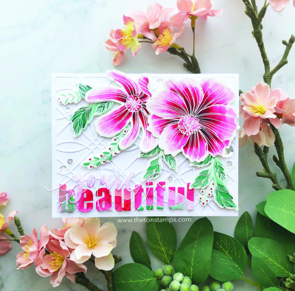 Pink and White Flowers Card