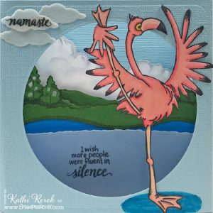 Diorama Flamingo Card