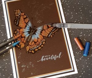 Butterfly Card with Metallic Water Coloring