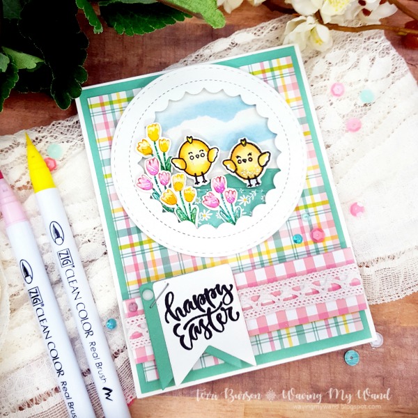 Easter Chicks Card with Reverse Stamping