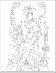 4 Fanciful Women Coloring Pages