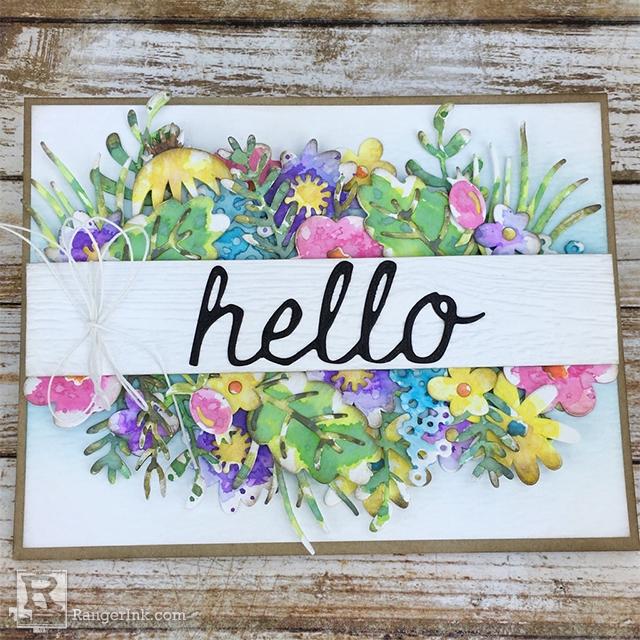 Die Cut Watercolor Floral Card