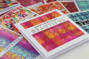 Cards with Alcohol Ink Backgrounds