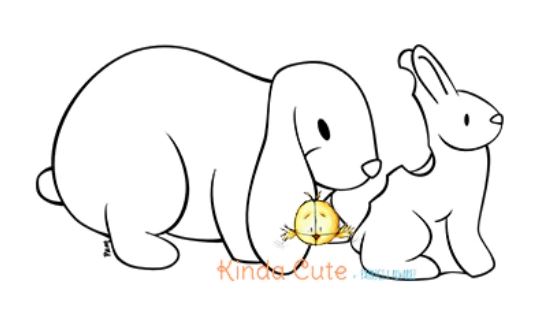 Easter Rabbits Digital Stamps