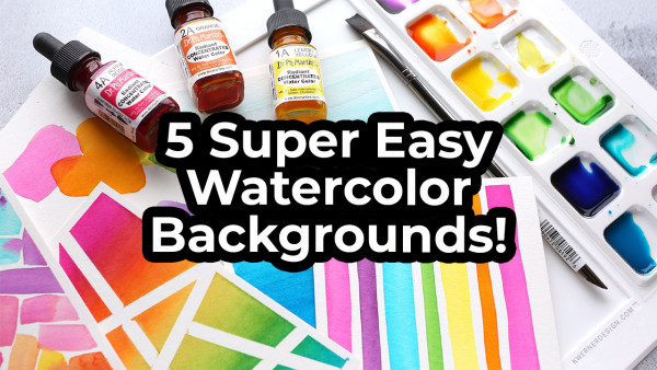 5 Simple Watercolor Card Backgrounds