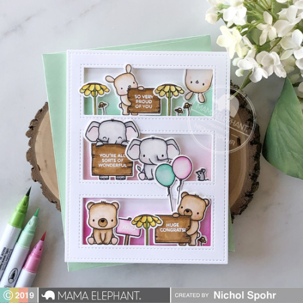 Tri Window Animals Card