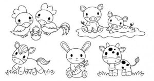 Baby Farm Animal Digital Stamps