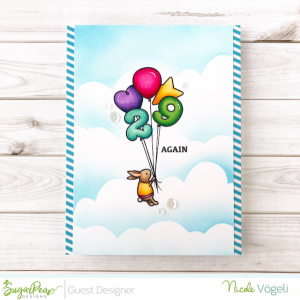 Bunny Balloon Card with Masking Technique