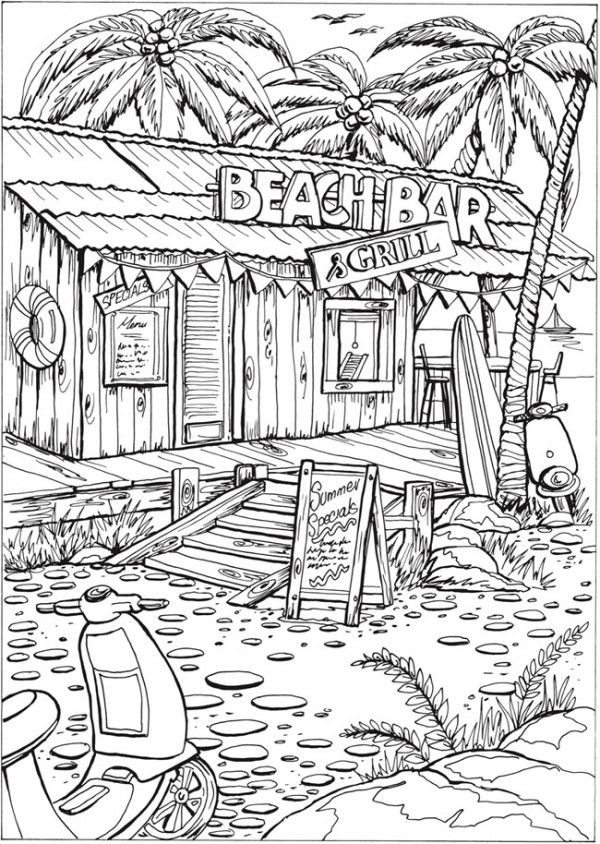 6 Summer Scene Coloring Pages