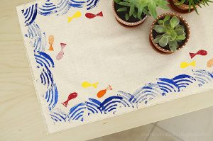 Linoleum Stamped Table Runner