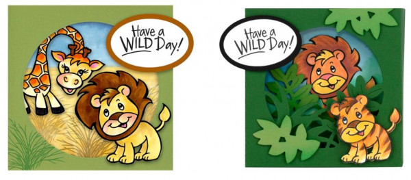 Lion Diorama Window Cards