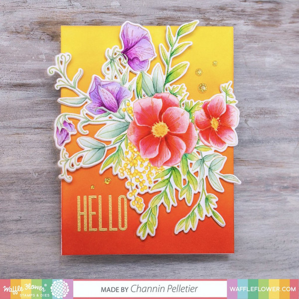 No Line Coloring Flower Card