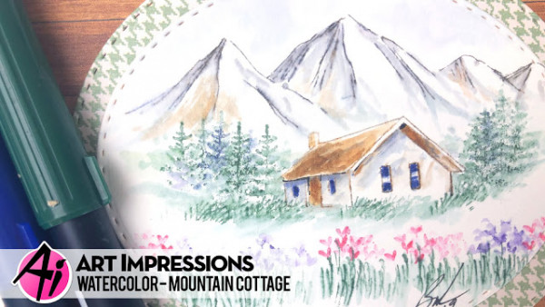 Mountain Cottage Water Color Card