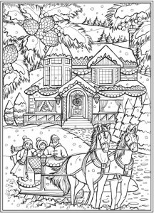 6 Country Christmas Coloring Pages