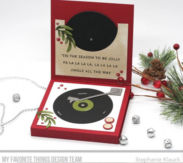 Holiday Record Player Card