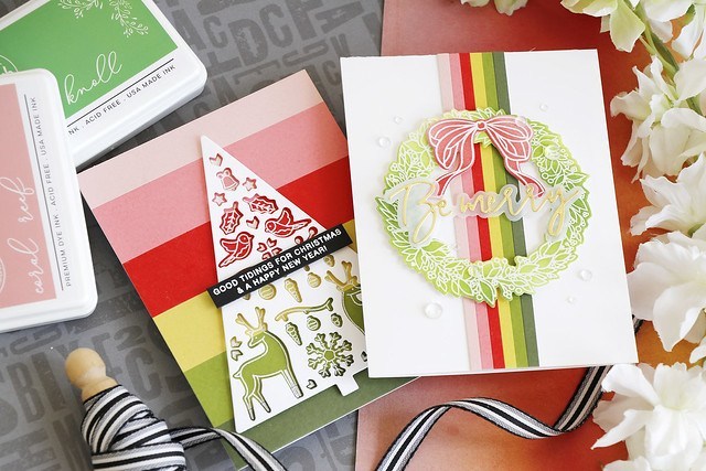 Colorful Striped Holiday Cards