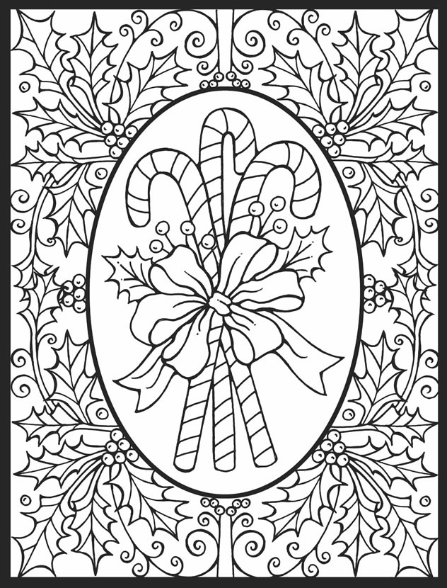 4 Christmas Stained Glass Coloring Pages