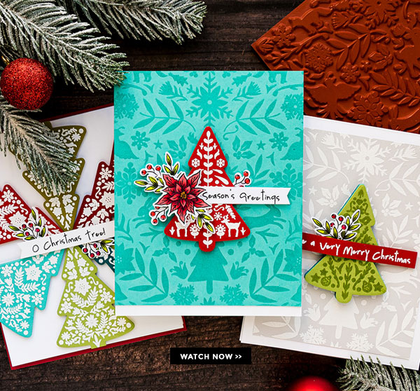 1 Stamp Set, 3 Ways - Nordic Christmas Tree Cards