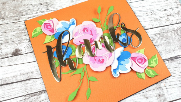 Large Floral Die Cut Card