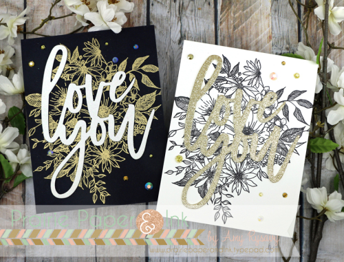 Black, White and Gold Valentine Cards