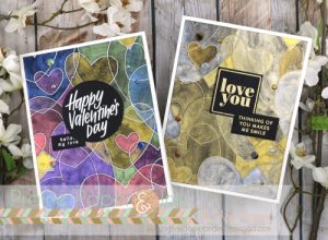 Metallic Watercolor Valentines