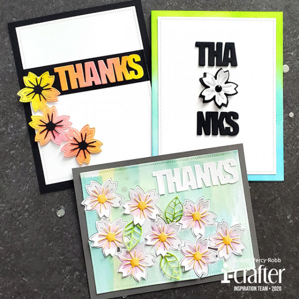 3 Thank You Flower Cards