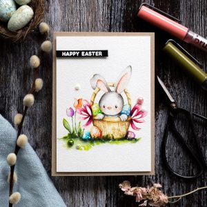 Easter Bunny Watercolor Card