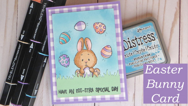 Easter Bunny Juggling Eggs Card