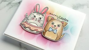 Cat and Dog Easter Card