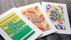 Watercolor Card Designs with Painters Tape